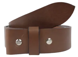 1.5" Wide Brown Leather Belt Strap Replacement with Chicago Screws