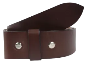 2 Inch Wide (50mm) Chestnut Leather Belt Strap Made to Measure Chicago Screws