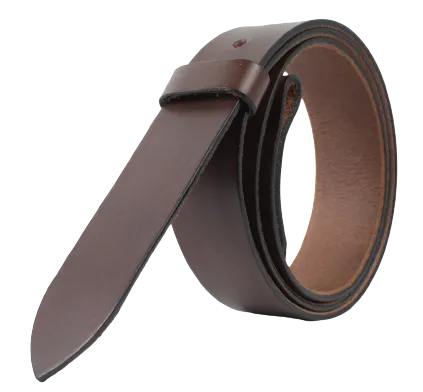 2 Inch Wide (50mm) Chestnut Leather Belt Strap Made to Measure Chicago Screws