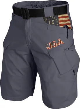 4th of July Cargo Shorts for Men Graphic Expandable Waistband Shorts Patriotic Zipper Pockets Outdoor Pants