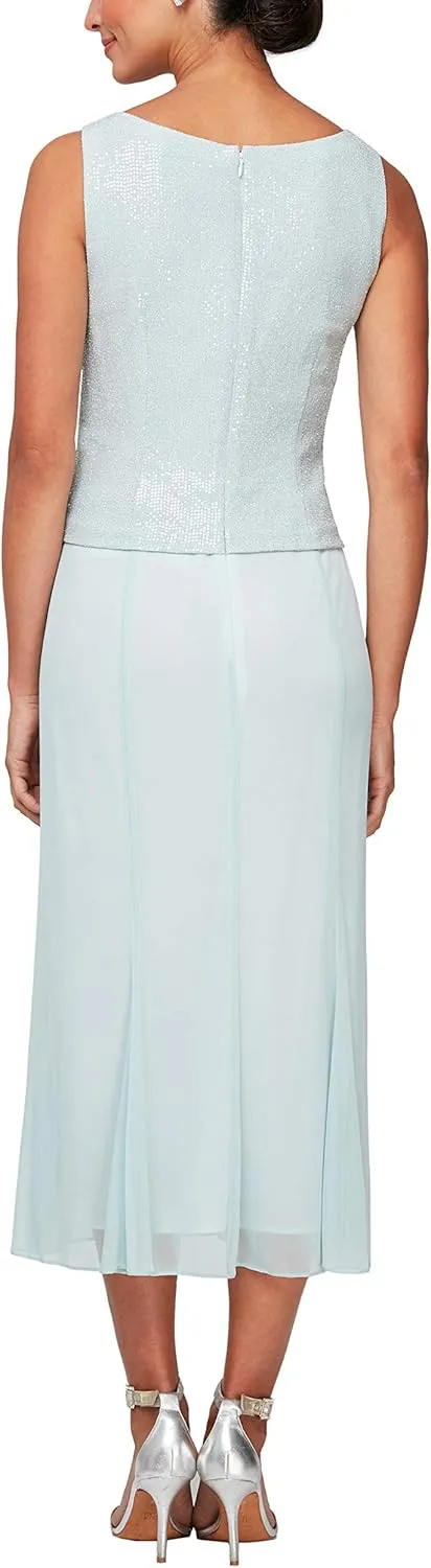 Alex Evenings Women's Tea Length Jacket Dress, Perfect for Weddings, Formal Events (Petite and Regular Sizes)