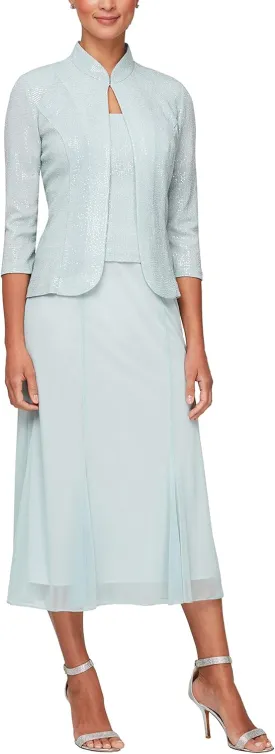 Alex Evenings Women's Tea Length Jacket Dress, Perfect for Weddings, Formal Events (Petite and Regular Sizes)