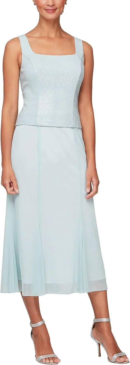 Alex Evenings Women's Tea Length Jacket Dress, Perfect for Weddings, Formal Events (Petite and Regular Sizes)