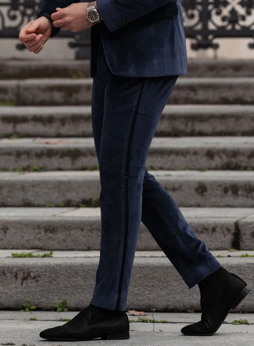 Blue Velvet Tuxedo Suit