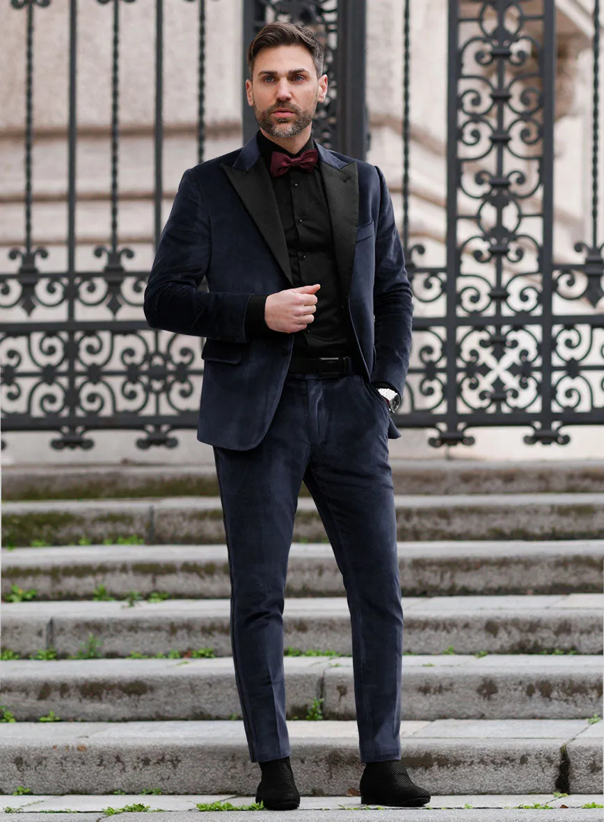 Blue Velvet Tuxedo Suit