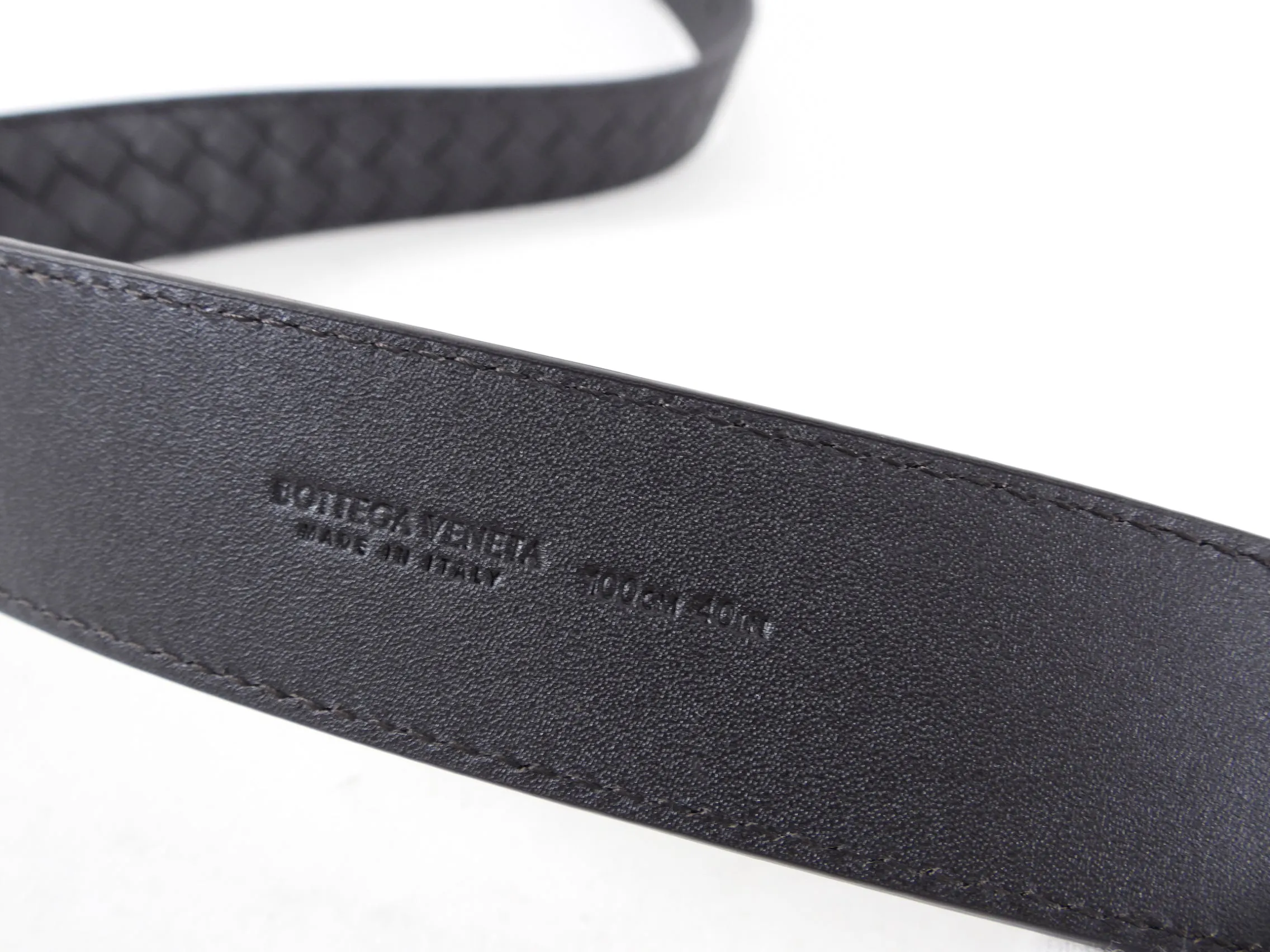 Bottega Dark Brown Intrecciato Leather Woven Belt - 100/40