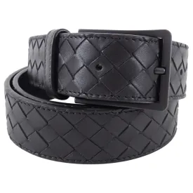 Bottega Dark Brown Intrecciato Leather Woven Belt - 100/40