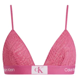 Calvin Klein Women 1996 Animal Lace Unlined Triangle - Fuchsia Rose