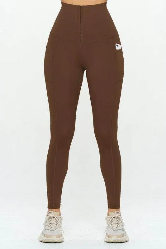Corset Leggings  Soft Body Shaper With Pockets