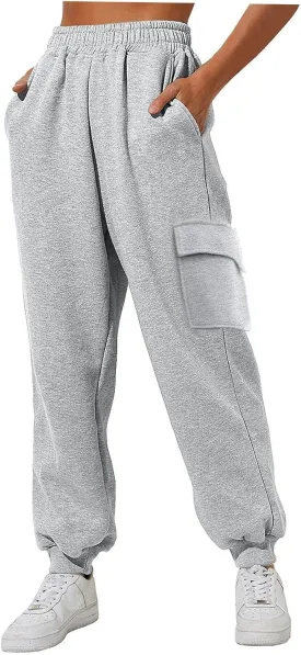 CRNTCEM Womens High Waist Fleece Lined Joggers Winter Warm Cinch Bottom Sweatpants Straight Athletic Workout Thermal Pants