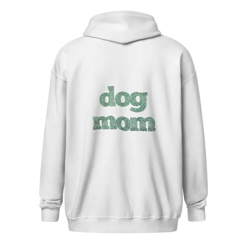 Dog Mom Crystal Zippered Hoodie | Crystal Design on Back