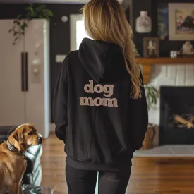 Dog Mom Crystal Zippered Hoodie | Crystal Design on Back