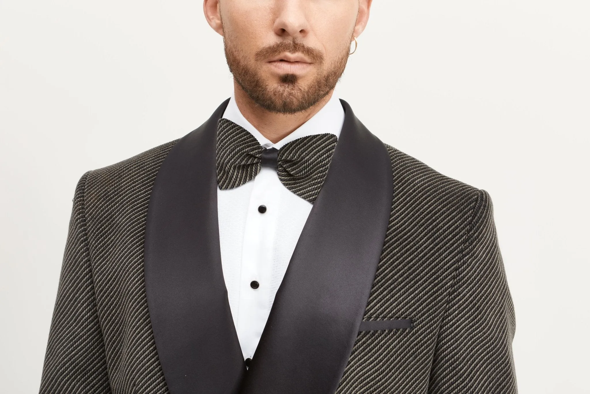 Double Breasted Italian Velvet Tuxedo Jacket - Carbon Black