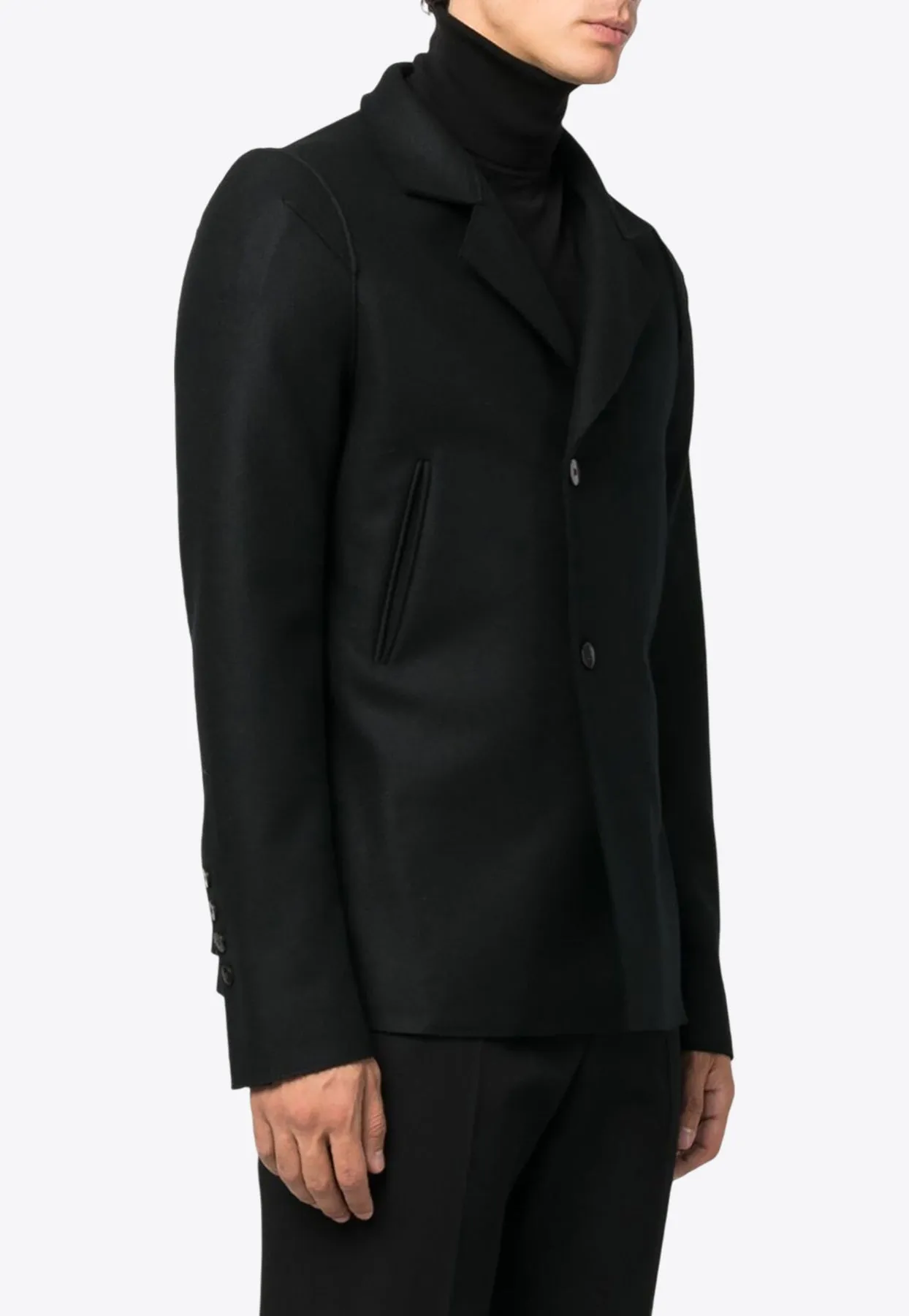 Double-Breasted Wool-Blend Jacket