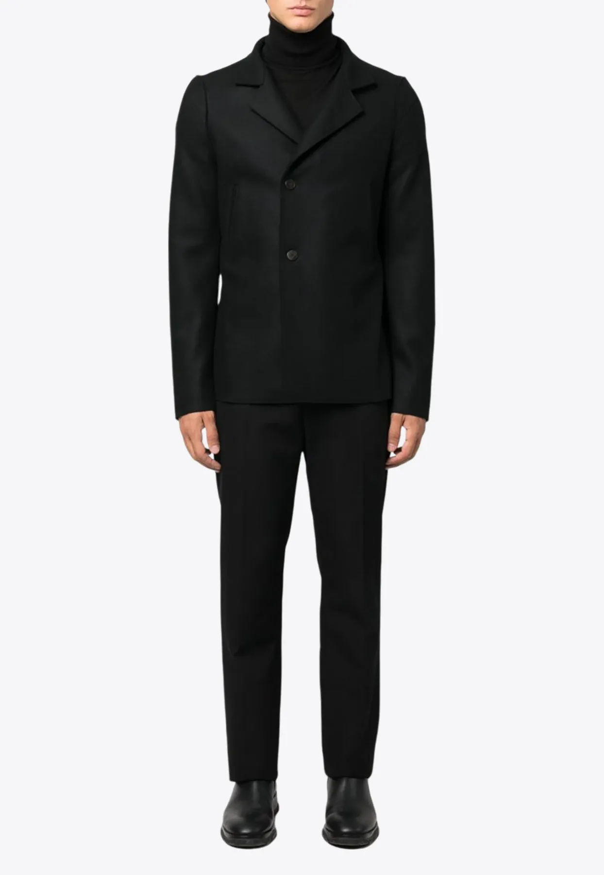 Double-Breasted Wool-Blend Jacket