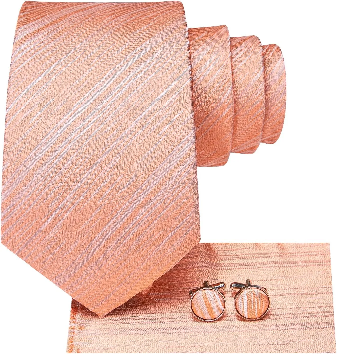 Dubulle Mens Paisley Striped Tie and Handkerchief Cufflinks Tie Set for Men Wedding Business Formal