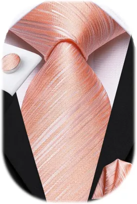 Dubulle Mens Paisley Striped Tie and Handkerchief Cufflinks Tie Set for Men Wedding Business Formal