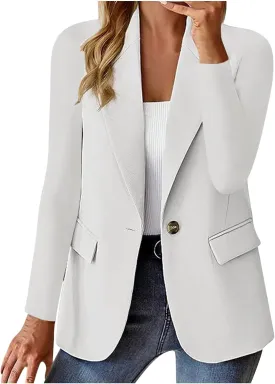 Firzero Red Blazer for Women Dressy Long Sleeve Casual Blazer Lapel Open Front Work Office Blazer Jacket 2024 Fall Blazer