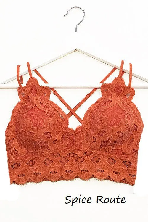 FLORAL LACE BRALETTE (SPICE)