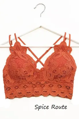 FLORAL LACE BRALETTE (SPICE)
