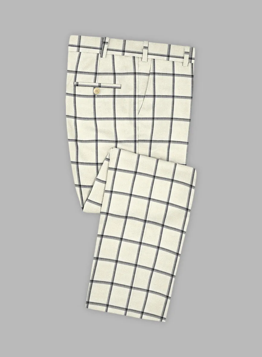 Italian Murano Recamo Ivory Wool Linen Silk Suit