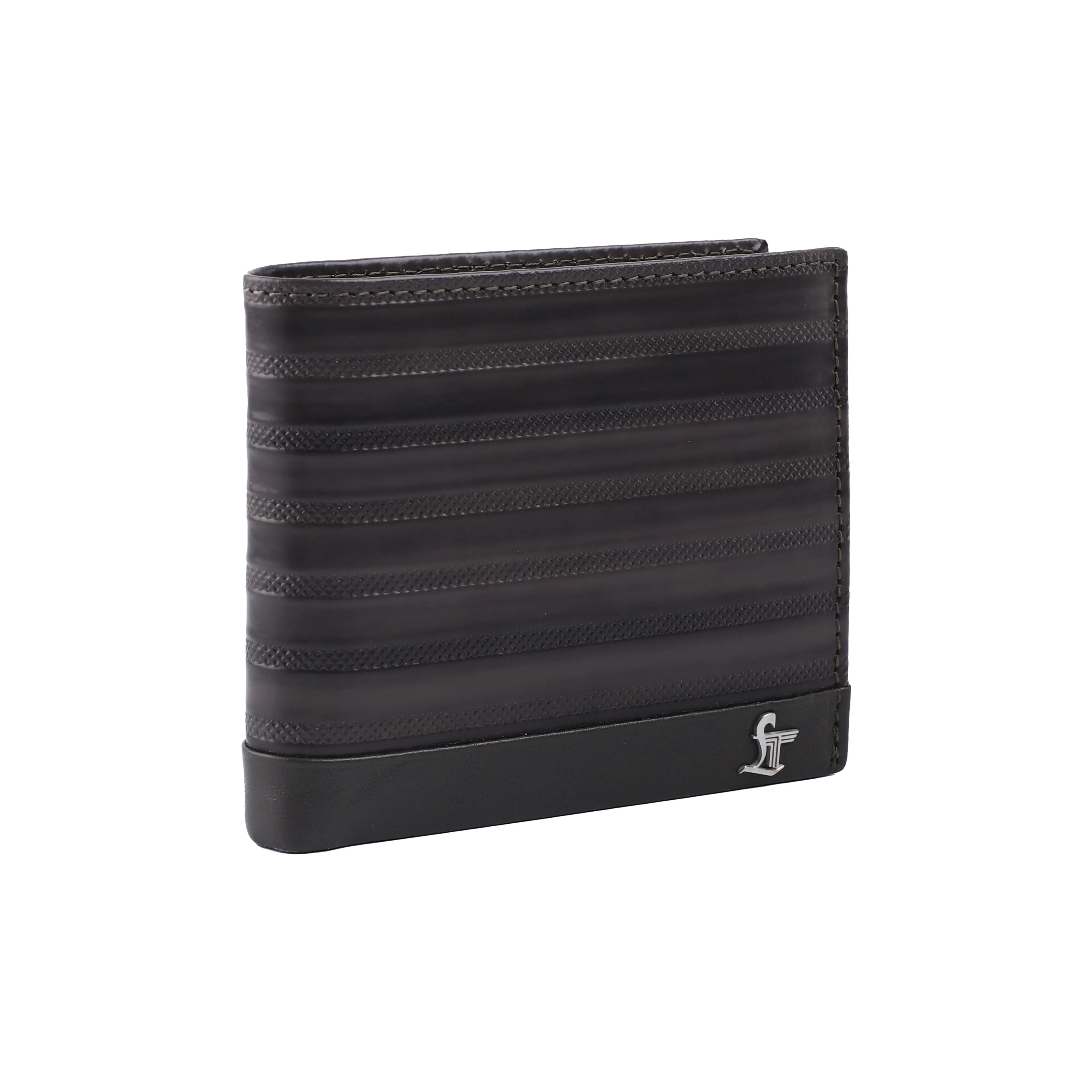 Italian VT Stripe | Genuine Leather Wallet and Belt Gift Set | Wallet and Belt Combo | Plus Size Mens Belts | Colour: Grey