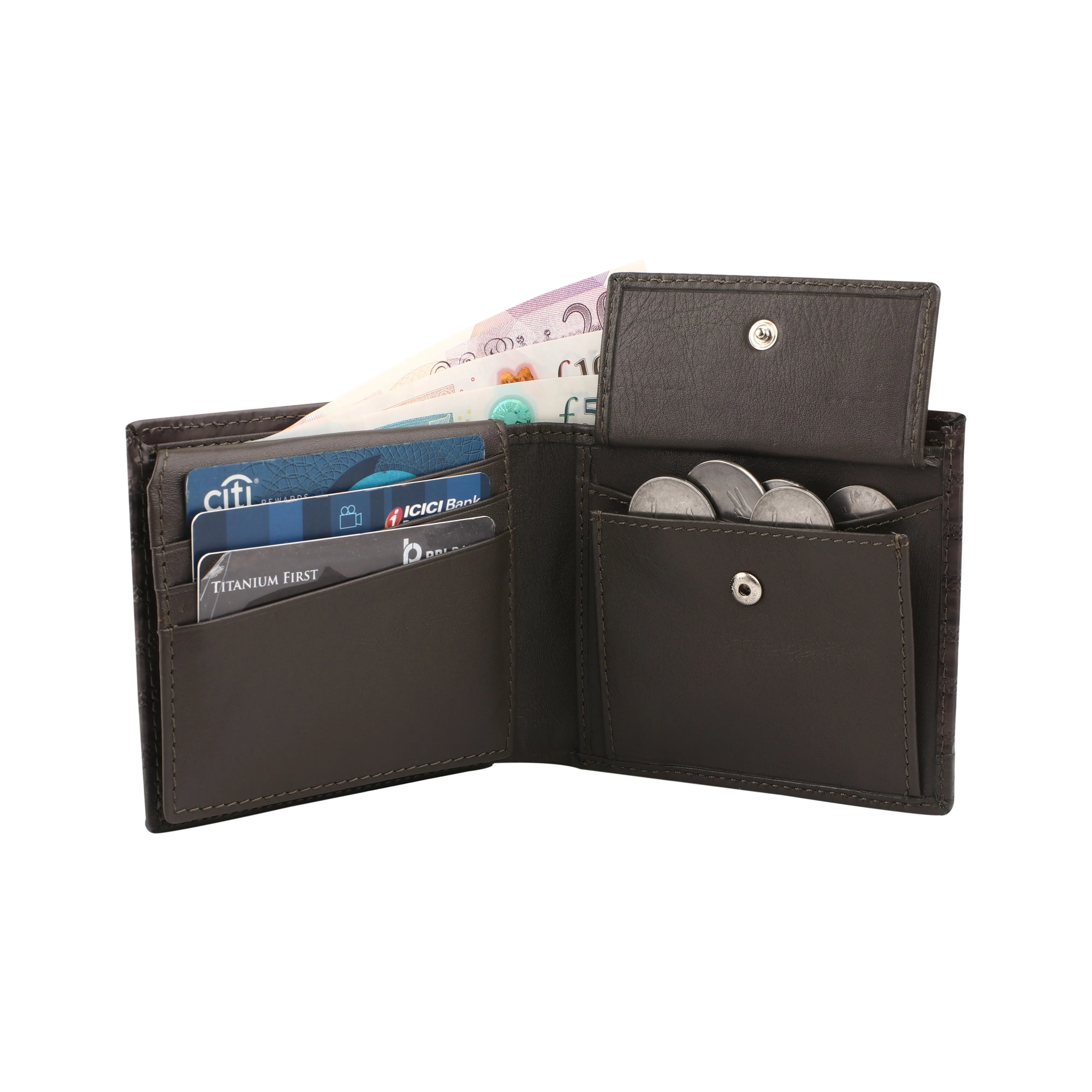 Italian VT Stripe | Genuine Leather Wallet and Belt Gift Set | Wallet and Belt Combo | Plus Size Mens Belts | Colour: Grey