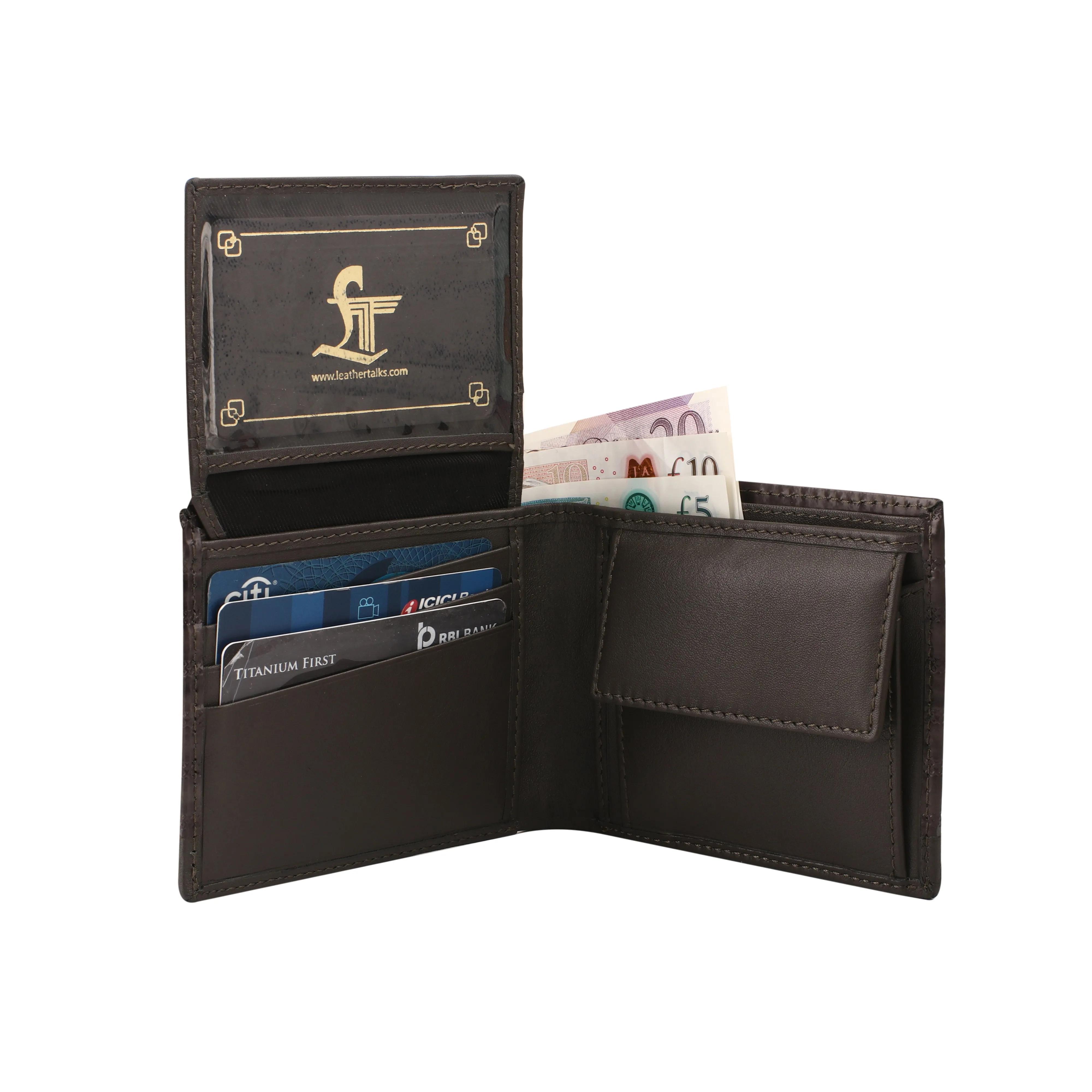 Italian VT Stripe | Genuine Leather Wallet and Belt Gift Set | Wallet and Belt Combo | Plus Size Mens Belts | Colour: Grey