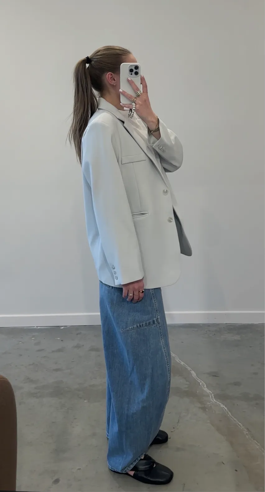 Light Blue Relaxed Tailored Blazer