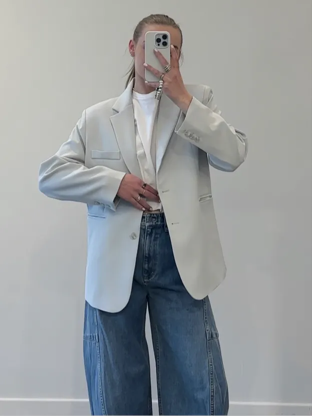 Light Blue Relaxed Tailored Blazer