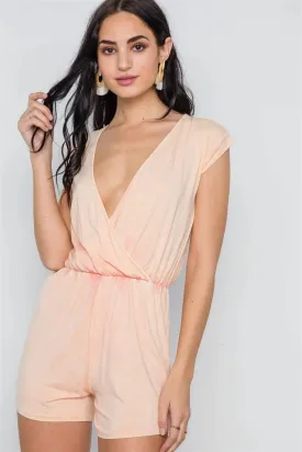 Light Peach Plunging Neckline Romper /2-2-1