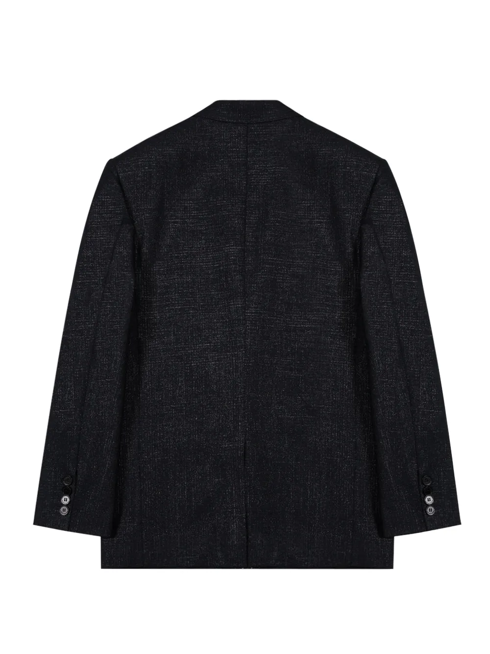 Lurex Wool Slim Fit Tailored Blazer (Black)
