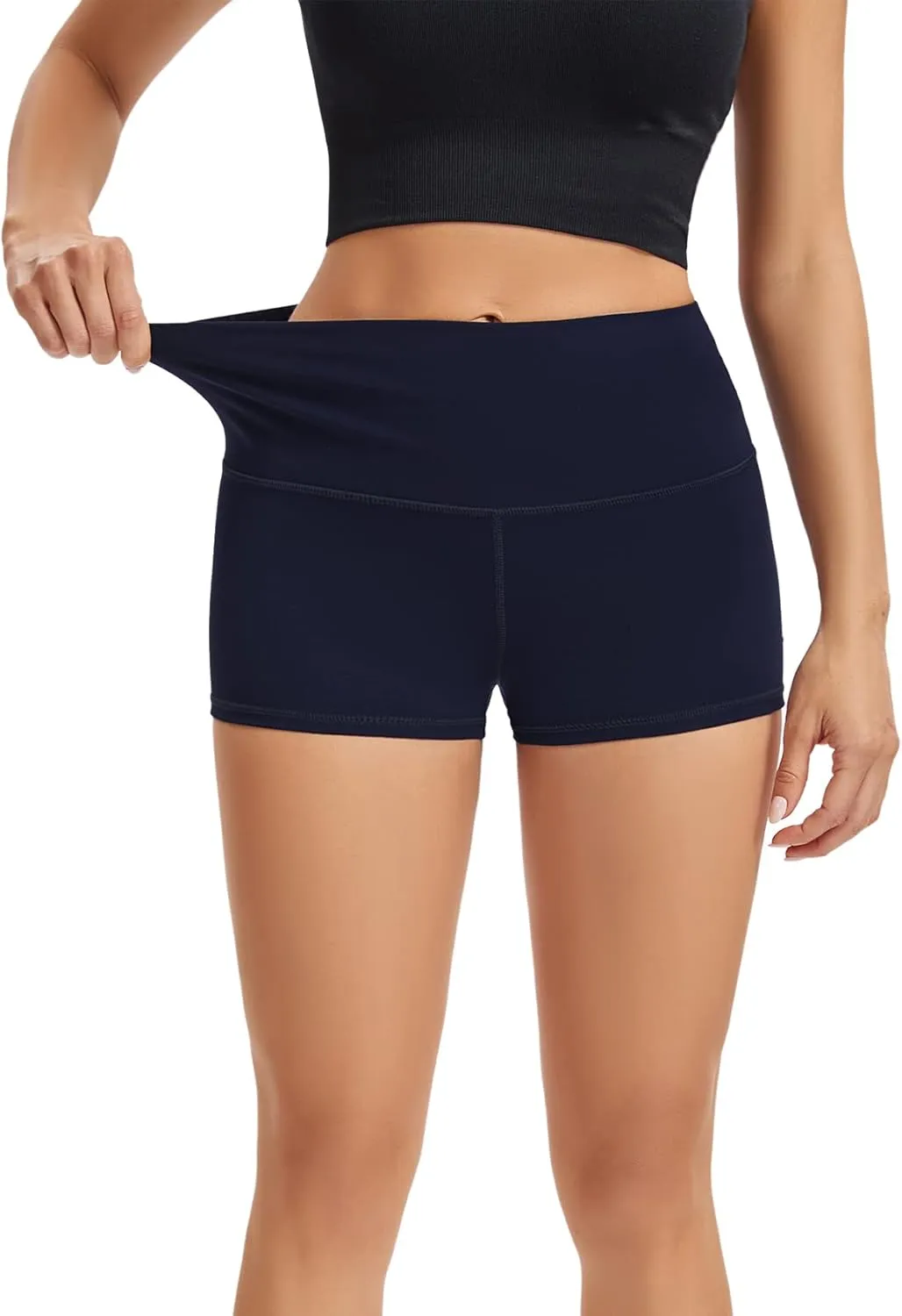 LXNMGO Women's 2"/7" High Waist Yoga Shorts Tummy Control Workout Running Biker Volleyball Shorts for Women with Side Pockets