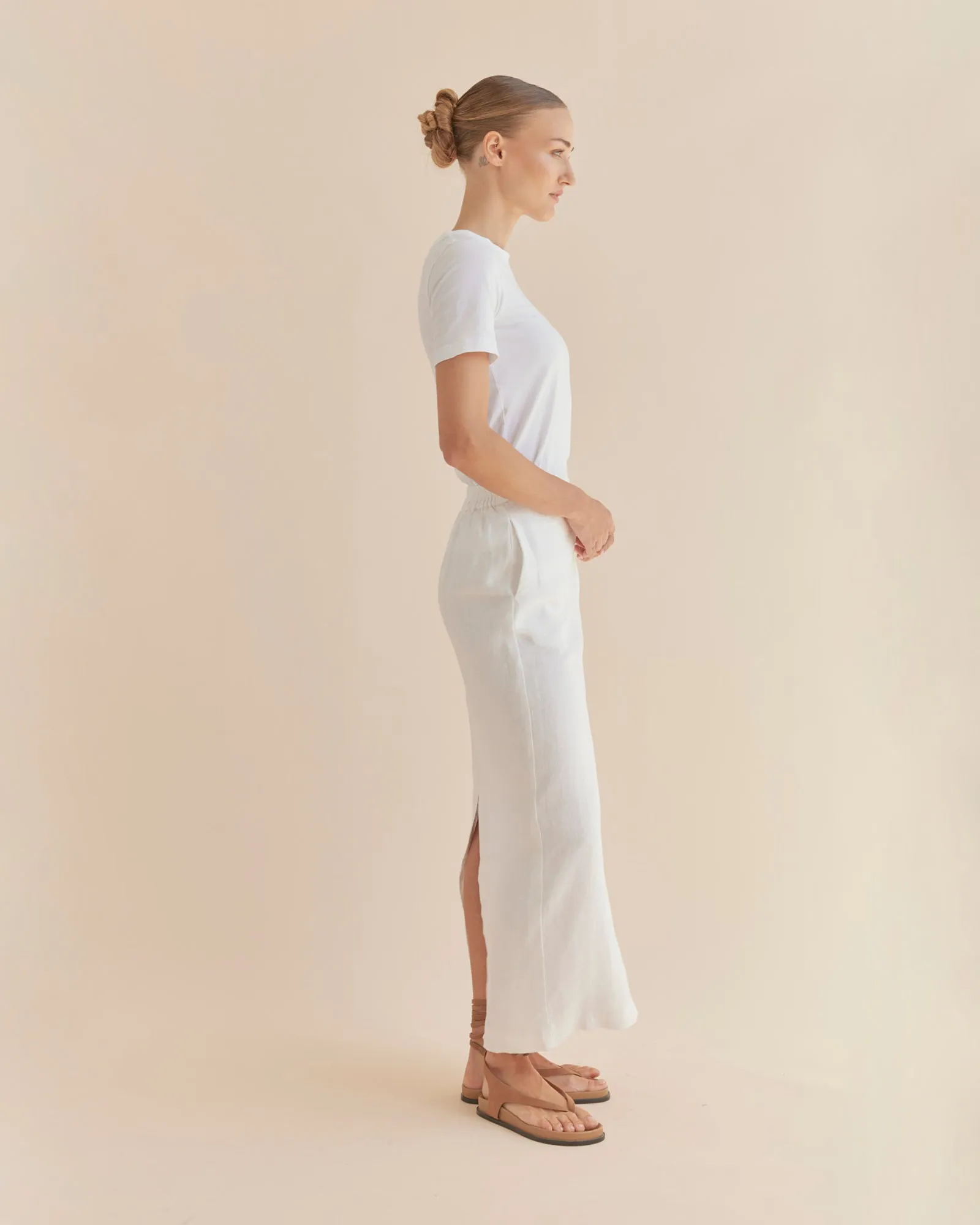 Mabel Linen Skirt - White