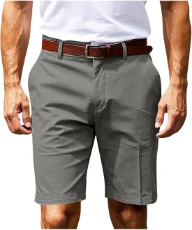 Men's Chino Shorts Summer Lightweight 9" Inch Cotton Golf Hybrid Dress Shorts Flat Front with Pockets for Casual Work
