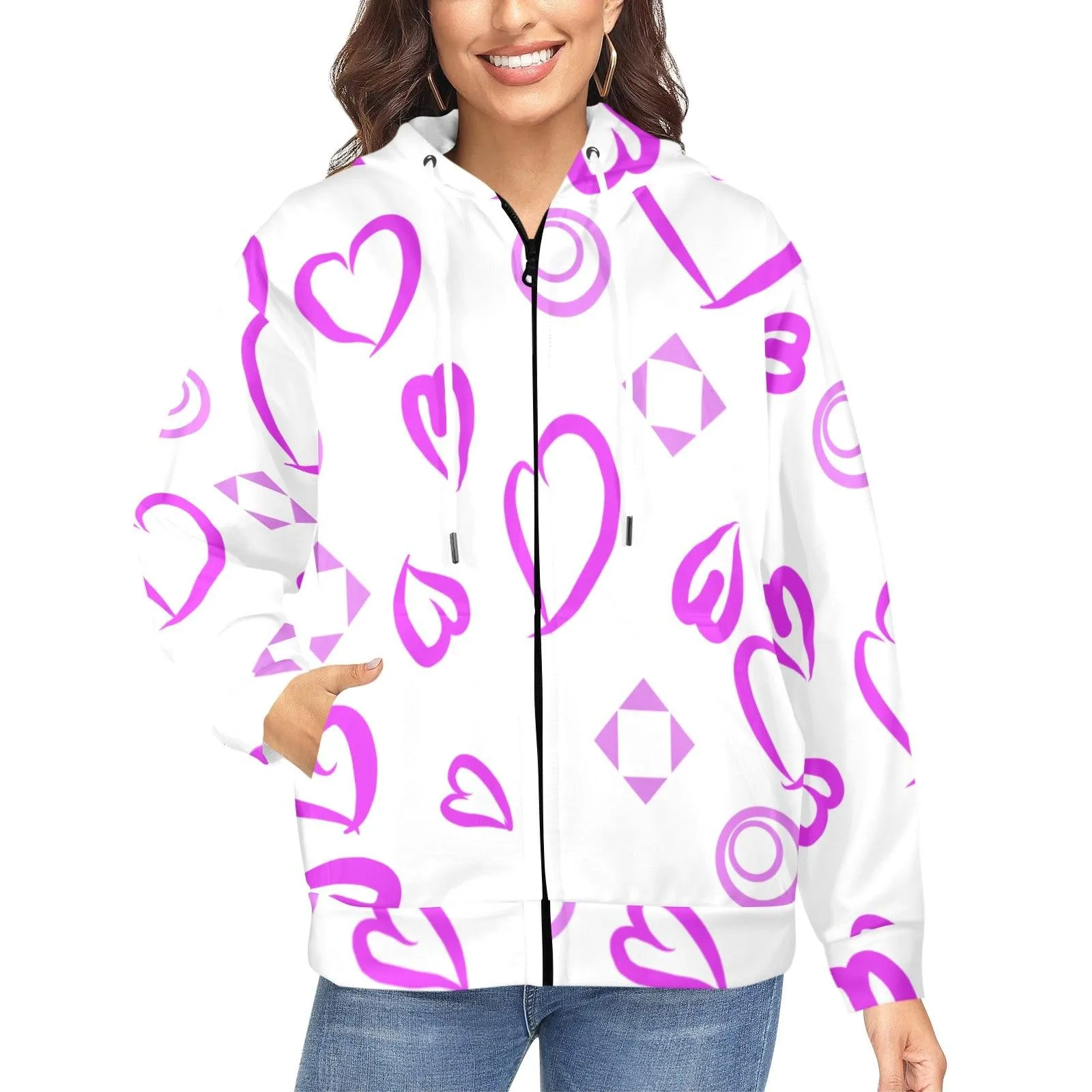 Miniaday Designs Zippered Hoodies for Women Multiple Designs