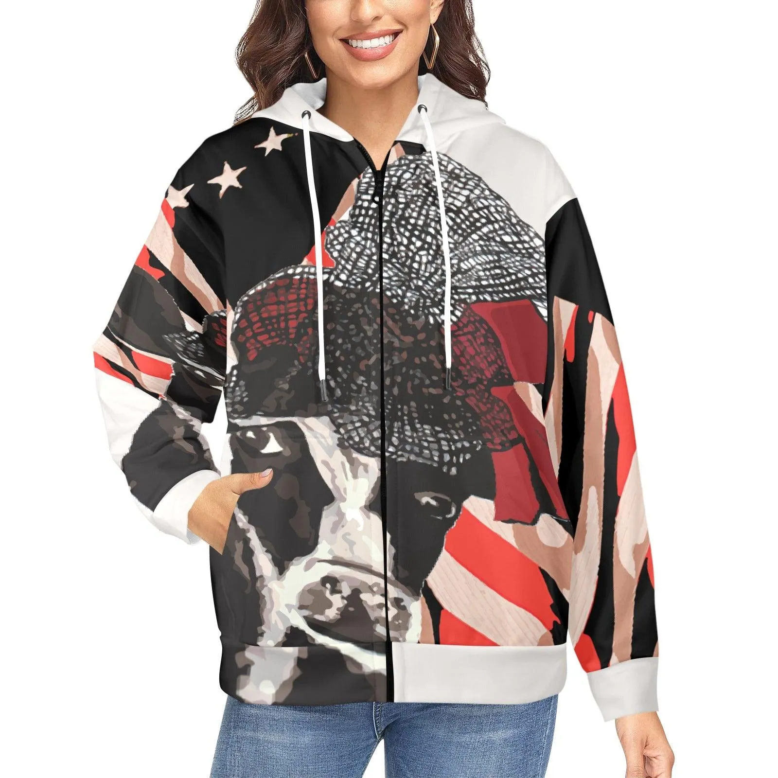 Miniaday Designs Zippered Hoodies for Women Multiple Designs