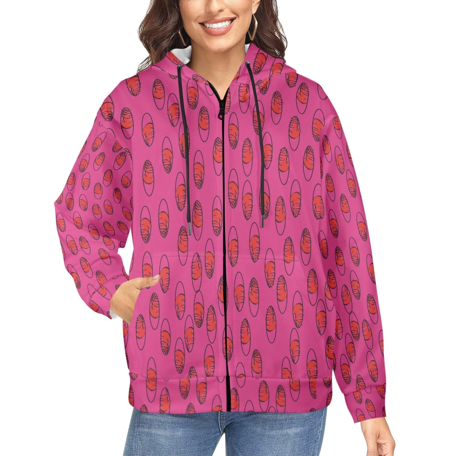 Miniaday Designs Zippered Hoodies for Women Multiple Designs