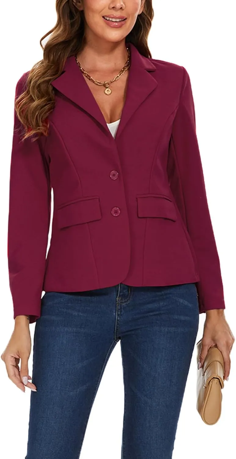 MINTLIMIT Blazers for Women Business Casual Long Sleeve Notched Lapel Button Work Office Blazers Jackets with Pockets