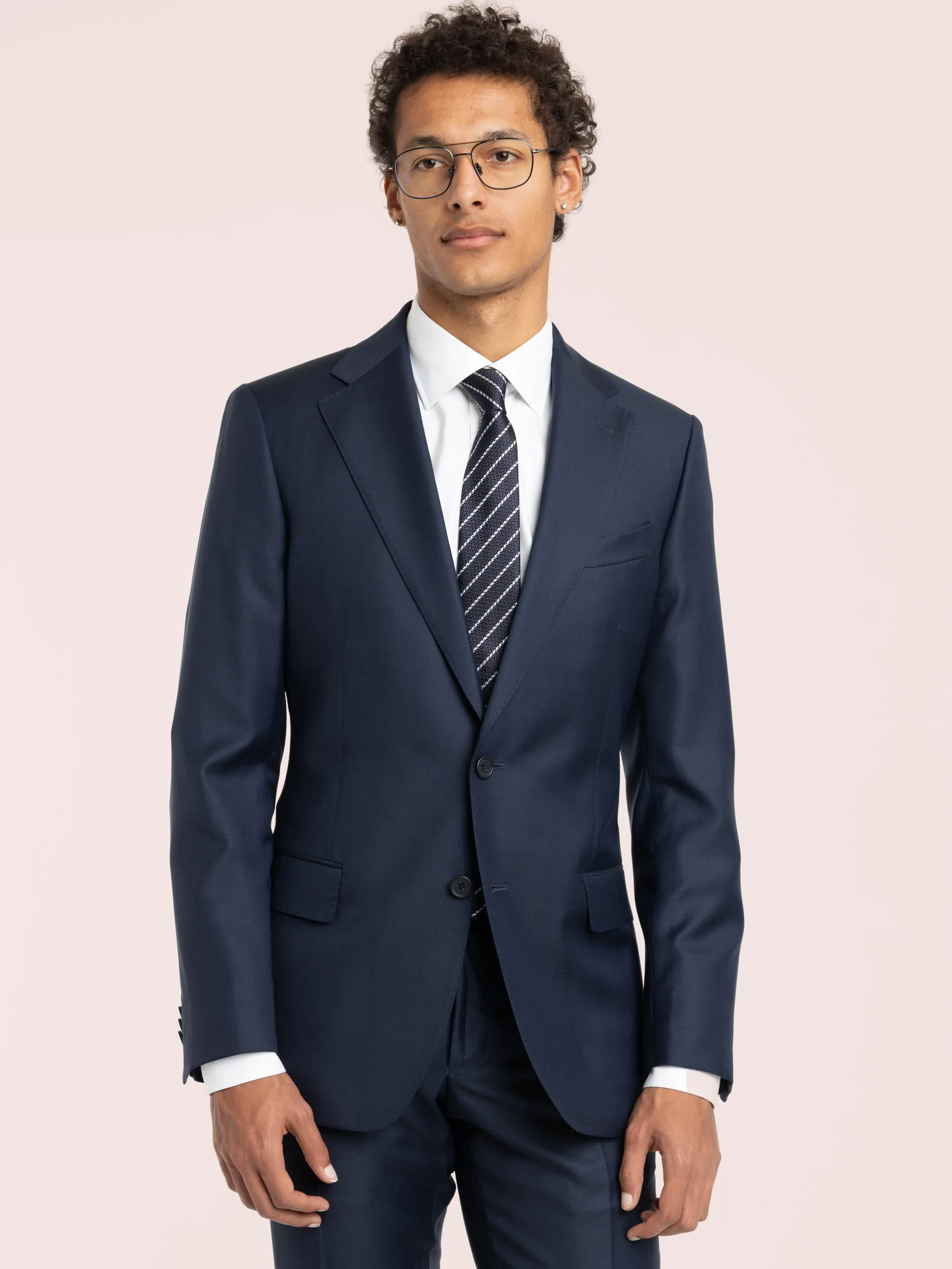 Navy Wool-Blend Suit