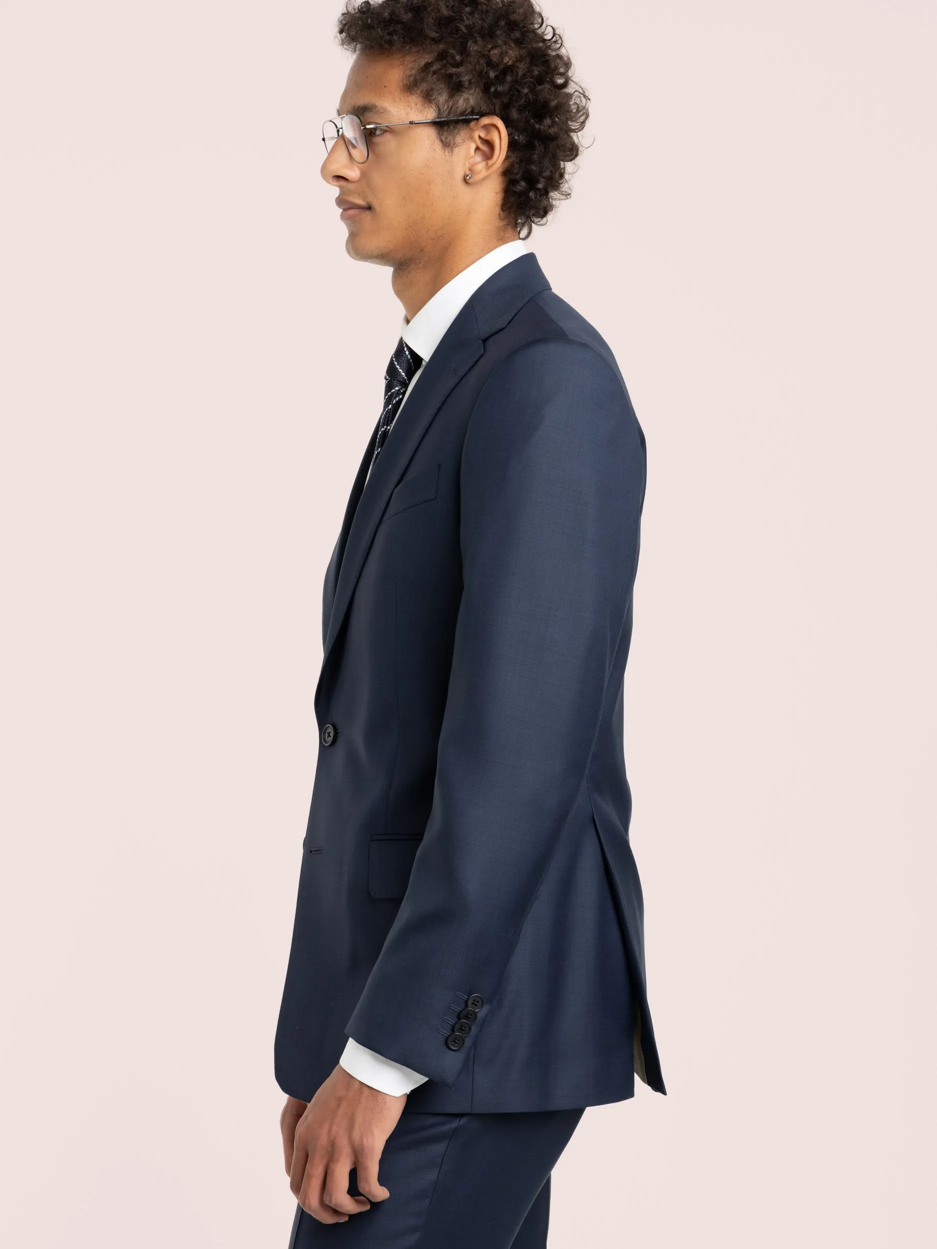 Navy Wool-Blend Suit