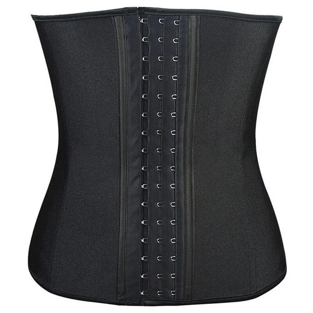 NINGMI Rubber Body Shaper for Women Sexy Shapewear Waist Trainer Cincher Latex Shaper Burning Slimming Waist Belt Corset Bustier