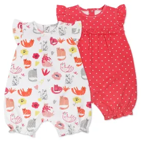 Organic Cotton 2-Pack Romper in Caturday Print