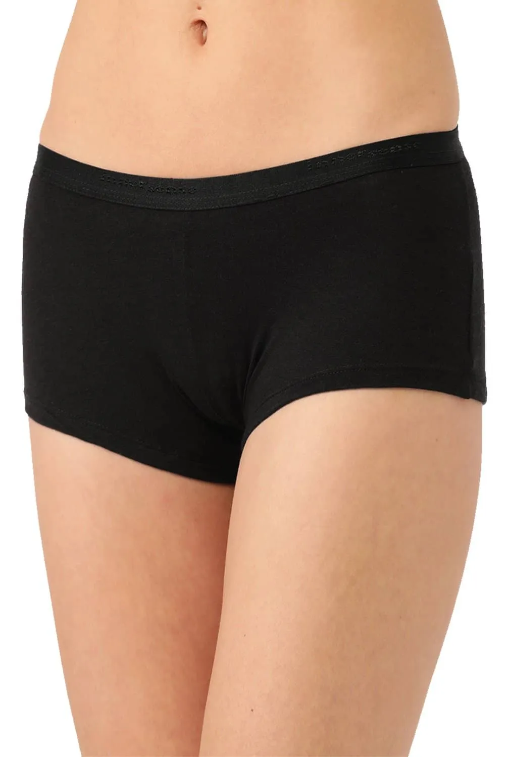 Organic Cotton Antimicrobial BoyShorts (Pack Of 2)-ISP038-Black_Skin-