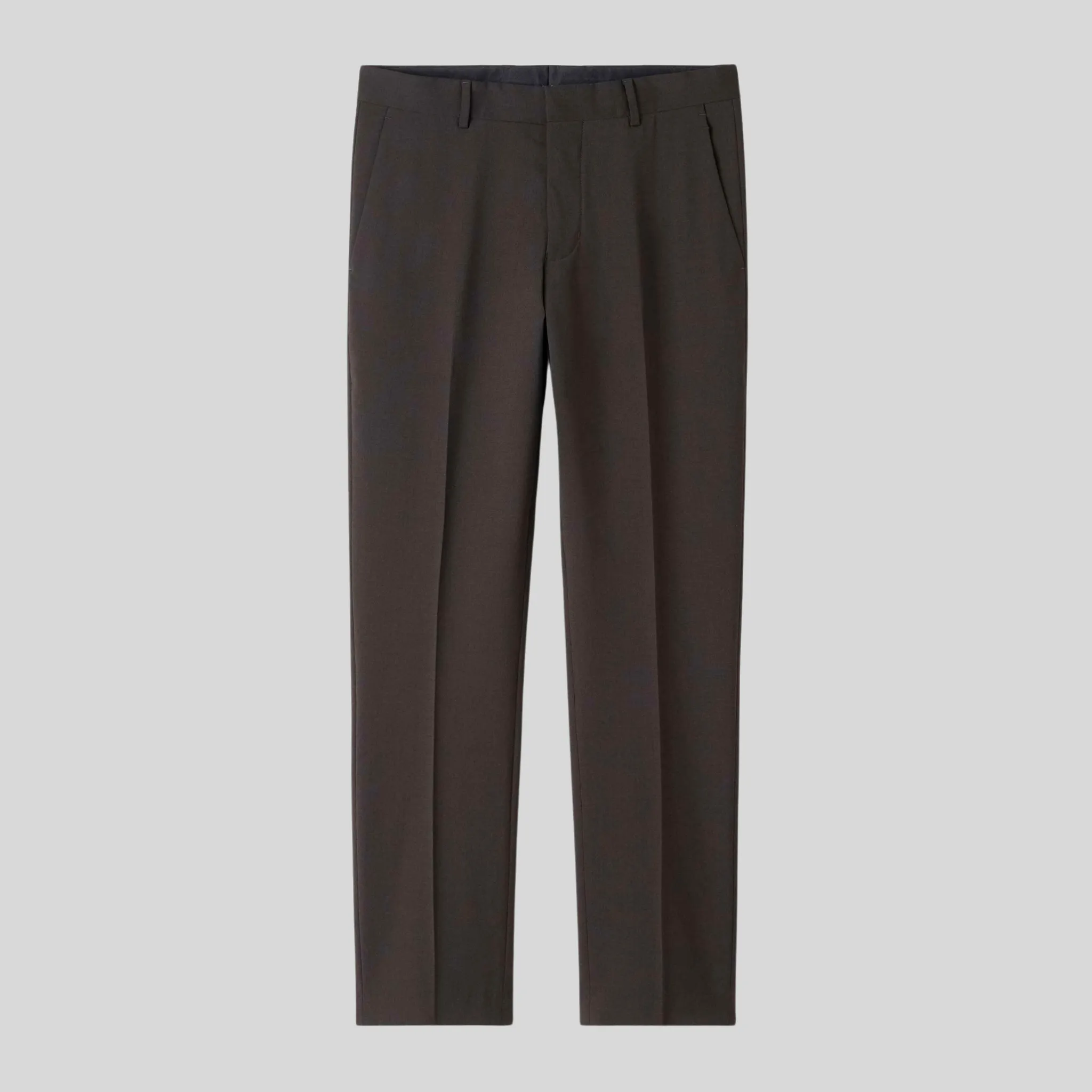Plain Weave Wool Blend Suit - Brown