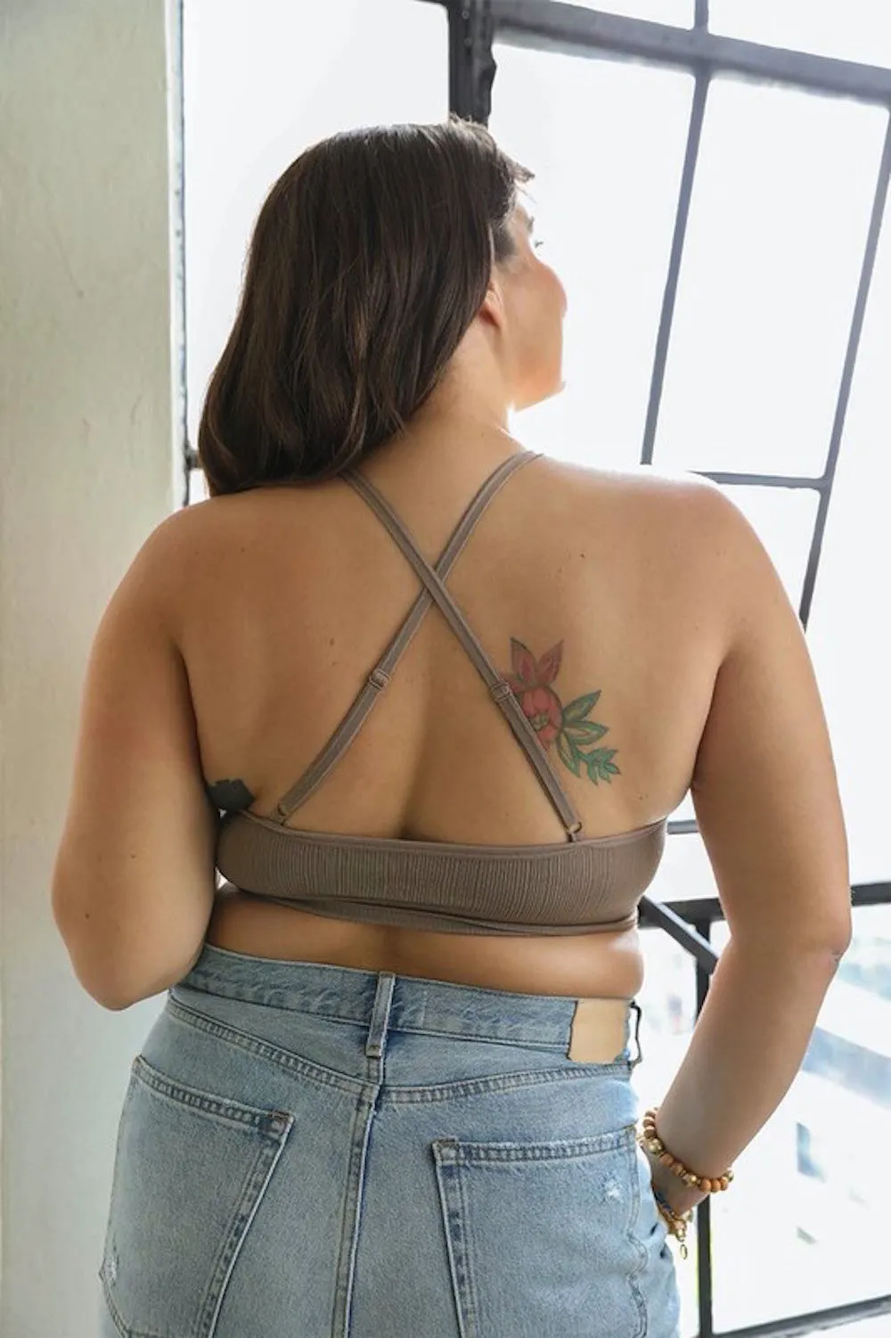 Plus Size Crochet Lace Halter Bralette Crop Top
