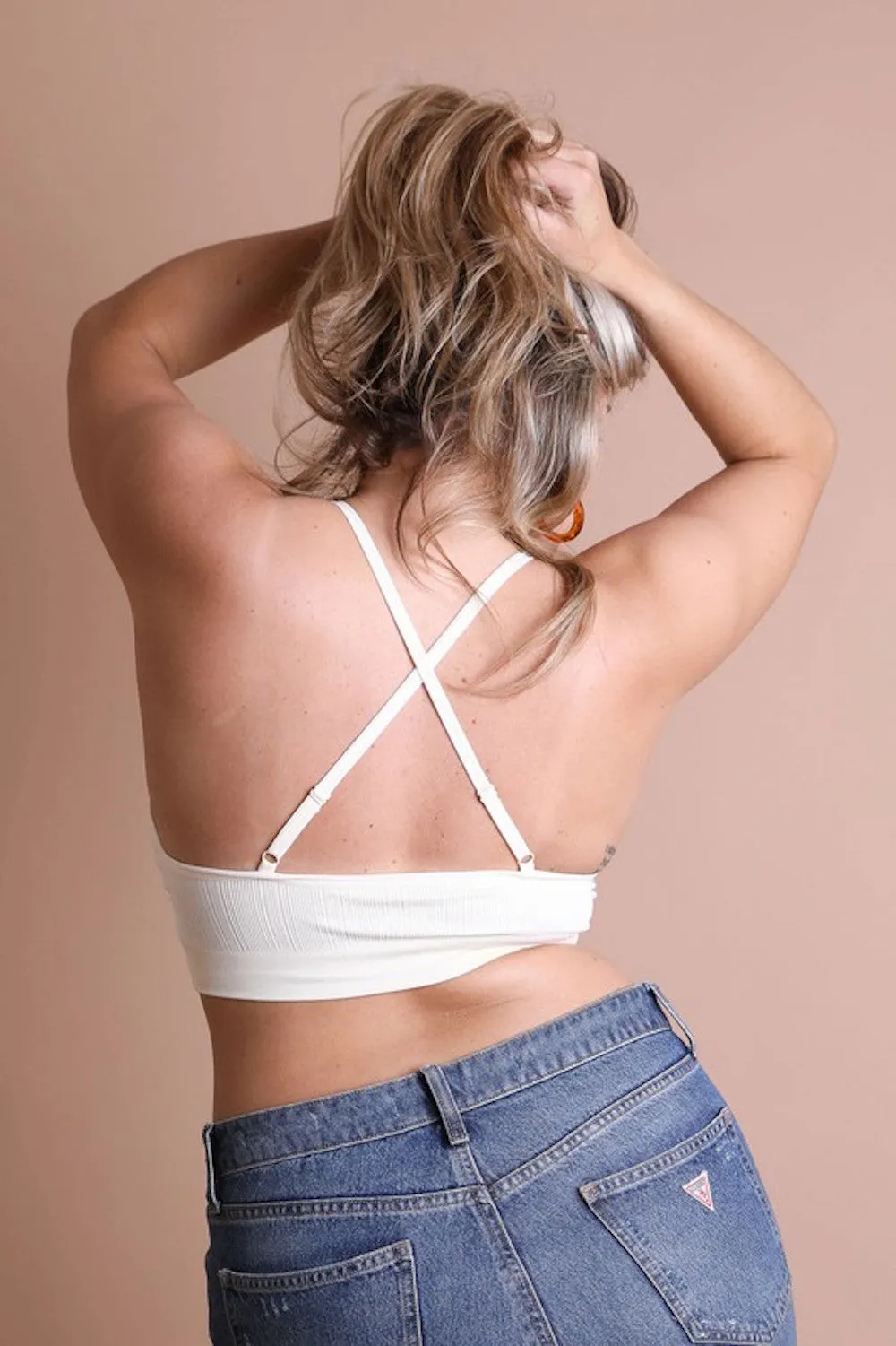 Plus Size Crochet Lace Halter Bralette Crop Top