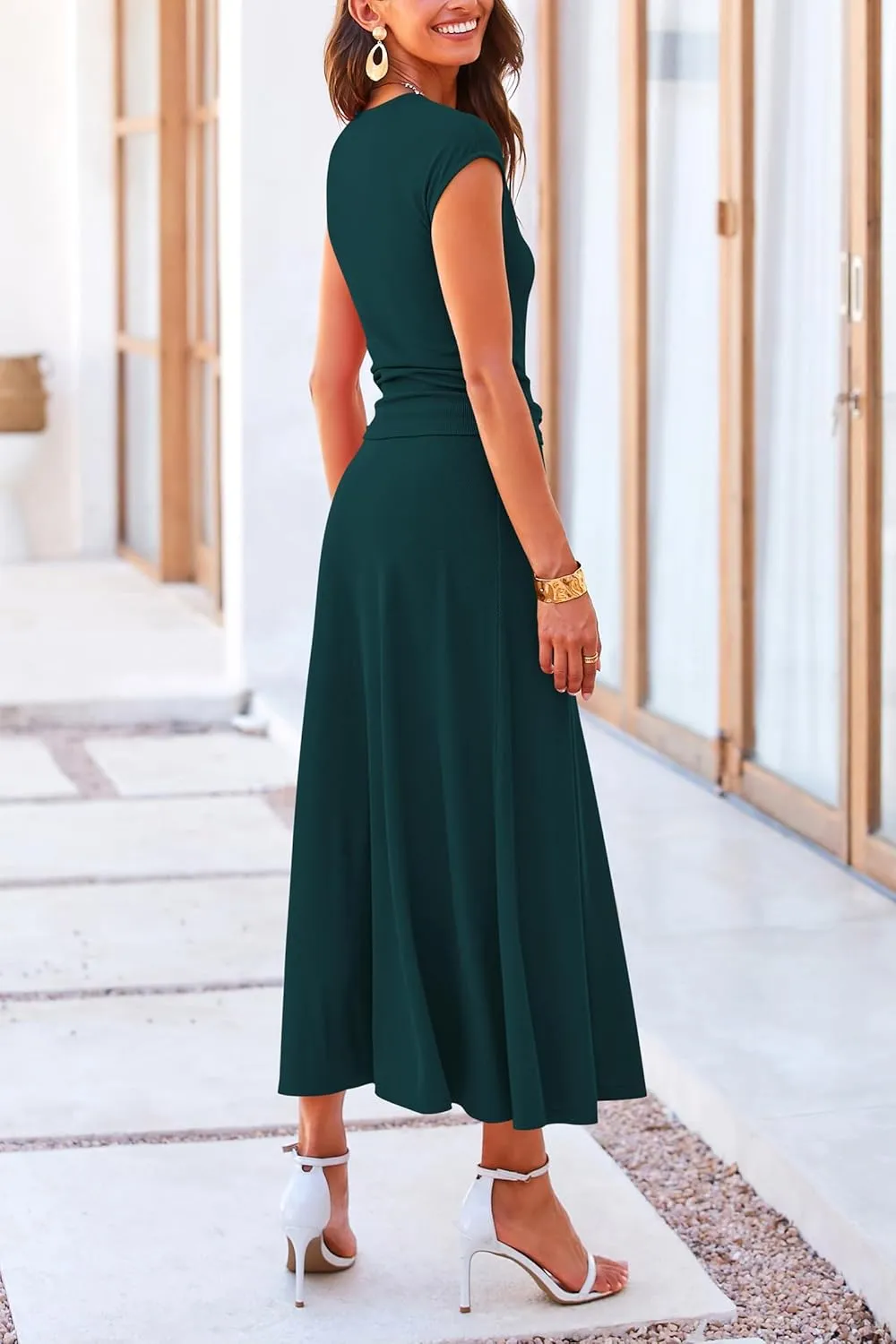 PRETTYGARDEN Summer Two Piece Skirt Set for Women 2025 Dressy Casual Knit Matching Travel Spring Vacation Lounge Outfits