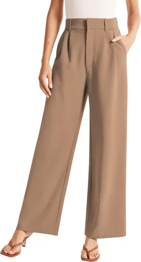 Sarin Mathews High Waisted Wide Leg Pants for Women Business Casual Dress Pant Palazzo Long Work Trousers with Pockets