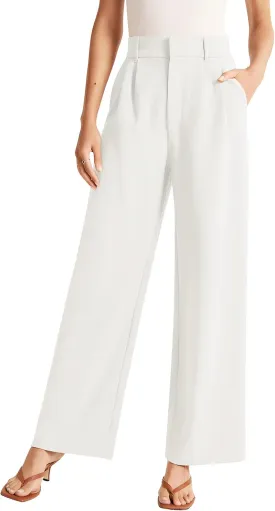 Sarin Mathews High Waisted Wide Leg Pants for Women Business Casual Dress Pant Palazzo Long Work Trousers with Pockets
